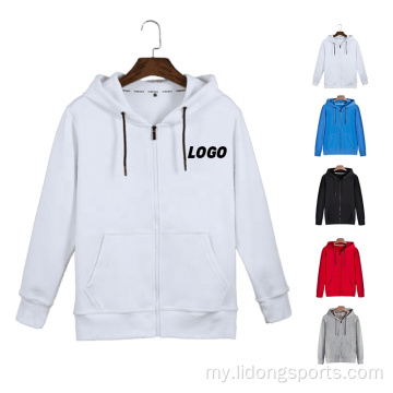 လက္ကားလွင်ပြင်လွင်ပြင် zipper hoodie unisex zip hoodie zip